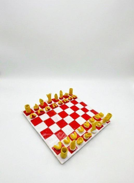 Speeltafel - Gips - Schaakbord Pop-art, Antiek en Kunst, Curiosa en Brocante