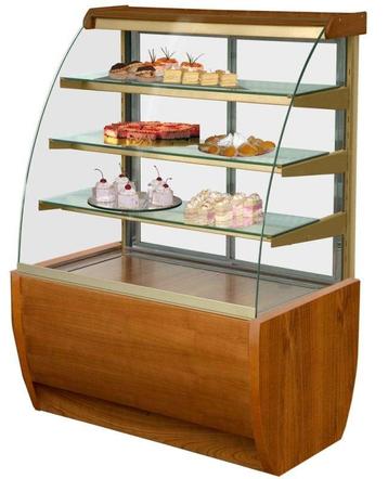 Koelvitrine | Hout-look | +4°C/+15°C | 4 Niveaus |, Verzenden