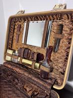 Reisset met toiletartikelen - Leder, Textiel
