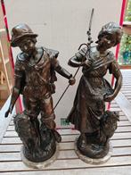 C. F. Moreau - Beeldje, le berger et la bergere - 50 cm -, Antiek en Kunst