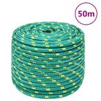 vidaXL Boottouw 14 mm 50 m polypropyleen groen, Verzenden, Nieuw