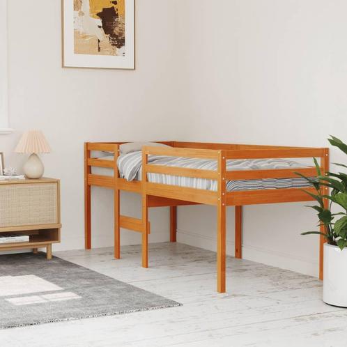 vidaXL Hoogslaper massief grenenhout wasbruin 75x190 cm, Huis en Inrichting, Slaapkamer | Bedden, Nieuw, Verzenden