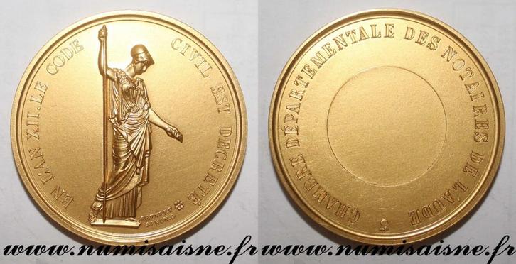 Ohne Jahr France Medal Notar Abteilungskammer Der Notare..., Postzegels en Munten, Penningen en Medailles, Verzenden