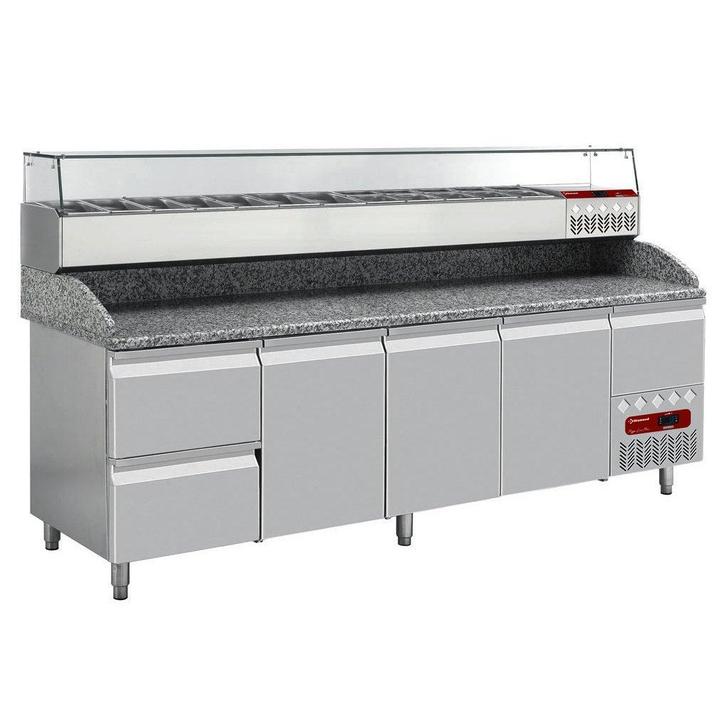 Pizzawerkbank + Opzetkoelvitrine | 564L | 3 Deuren + 3, Zakelijke goederen, Horeca | Keukenapparatuur, Nieuw in verpakking, Verzenden