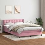 vidaXL Boxspring met matras fluweel roze 160x210 cm, Verzenden, Nieuw