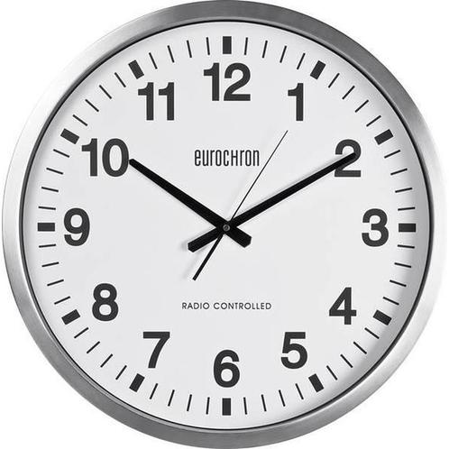 Eurochron- wandklok - klok met chrome rand - diameter 50 cm, Maison & Meubles, Accessoires pour la Maison | Horloges, Envoi