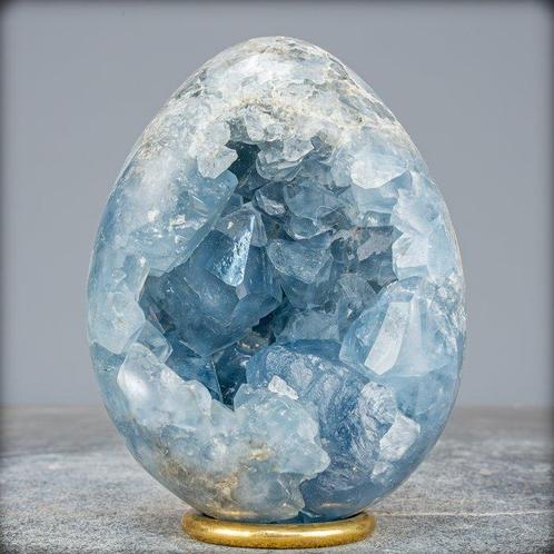 Natuurlijke Celestiet Ei-Geode - Meesterwerk van de natuur-, Verzamelen, Mineralen en Fossielen