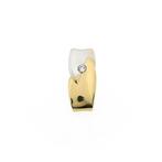 Bicolor gouden minimalistische hanger met diamant | 0,03 ct., Handtassen en Accessoires, Bedels, Ophalen of Verzenden, Gebruikt