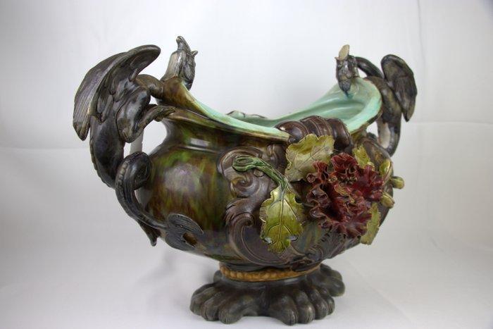 Majolica - Jardinière - Geglazuurd aardewerk - Keramiek, Antiek en Kunst, Antiek | Glaswerk en Kristal