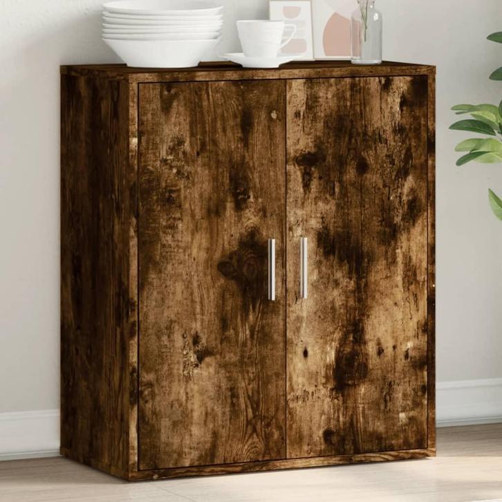 vidaXL Dressoir 79x38x80 cm bewerkt hout gerookt, Huis en Inrichting, Kasten | Dressoirs, Nieuw, Verzenden