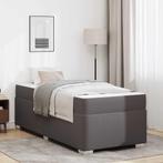 vidaXL Bedframe met matras Grijs 90 x 200 cm Stof, Verzenden