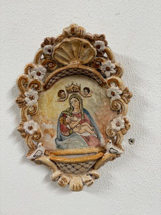 Wijwatervat - 1950-1960 - Madonna del Latte - 28 cm, Antiek en Kunst, Antiek | Boeken en Manuscripten