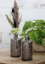 Gekleurd glazen flesje porto grey ø7,5 cm h14,5 doos 12, Hobby en Vrije tijd, Nieuw