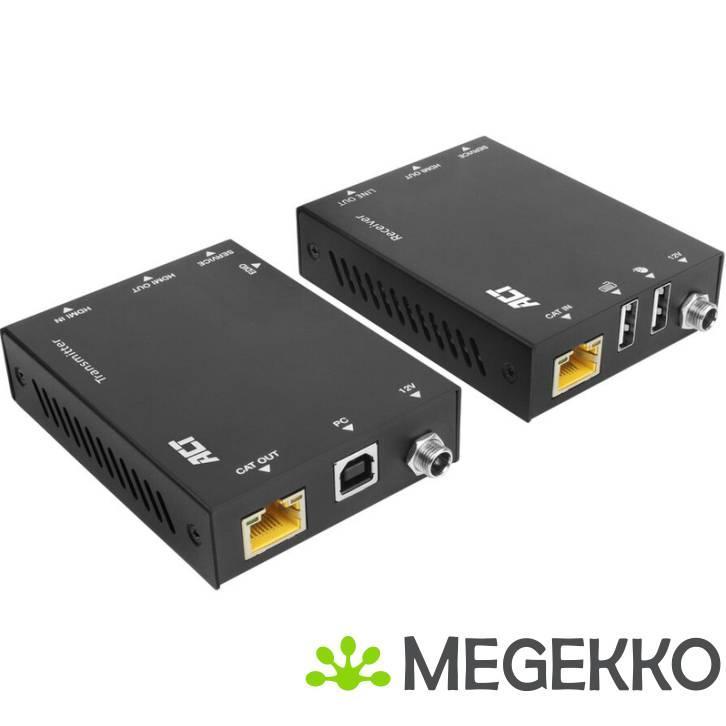 ACT 4K HDMI 2.0 KVM extender set over CAT6A. tot 70 meter, Computers en Software, Overige Computers en Software, Nieuw, Verzenden