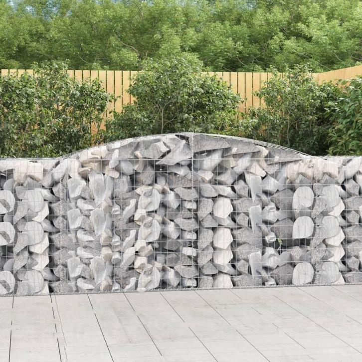vidaXL Schanskorven 10 st gewelfd 400x50x100/120 cm ijzer, Tuin en Terras, Bloempotten, Nieuw, Verzenden