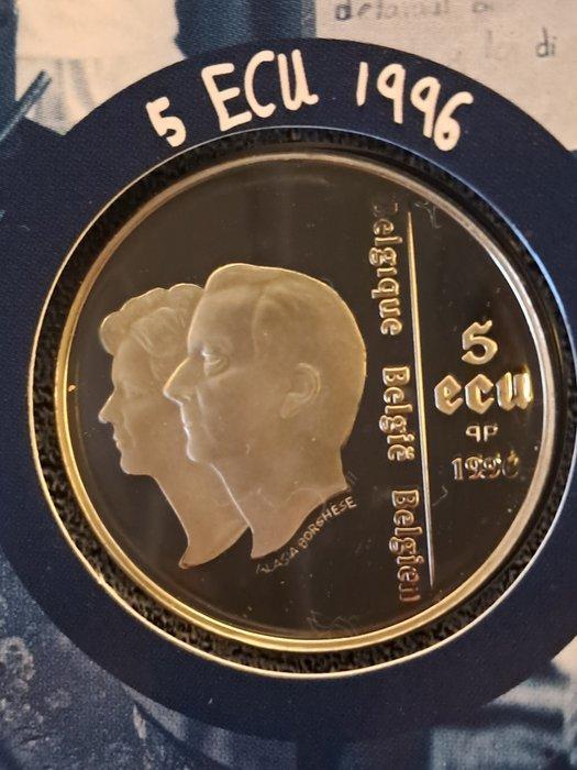 België. 5 ECU + 500 Francs 1996/1999, 2 x (Zonder, Timbres & Monnaies, Monnaies | Europe | Monnaies non-euro