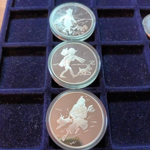 België. Silver medal ND Tintin, 3x1 Oz  (Zonder, Postzegels en Munten, Munten | Europa | Niet-Euromunten