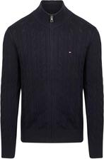 Tommy Hilfiger Vest Zip Cable Navy maat Maat 52/54 (L) Heren, Kleding | Heren, Truien en Vesten, Maat 52/54 (L), Tommy Hilfiger