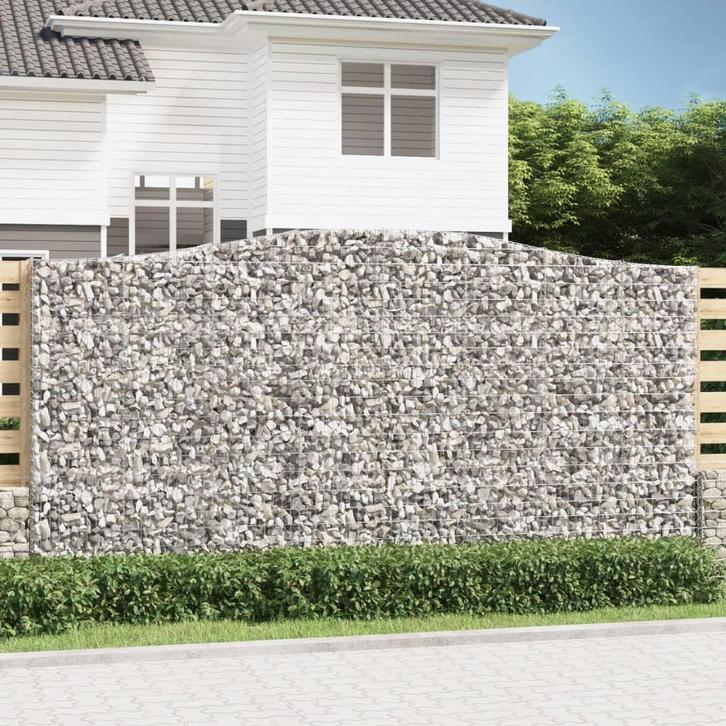 vidaXL Schanskorf gewelfd 400x50x200/220 cm gegalvaniseerd, Tuin en Terras, Bloempotten, Nieuw, Verzenden