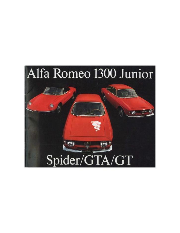 1969 ALFA ROMEO 1300 JUNIOR SPIDER GTA GT BROCHURE, Boeken, Auto's | Folders en Tijdschriften