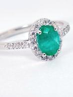 Ring Platina Smaragd - Diamant, Nieuw
