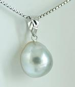 Zonder minimumprijs - Hanger - 18 karaat Witgoud Parel -