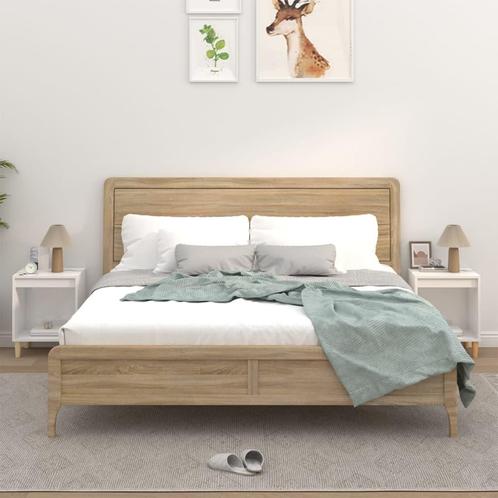 vidaXL Nachtkastjes 2 st 40x35x50 cm hoogglans wit, Maison & Meubles, Chambre à coucher | Tables de chevet, Envoi