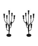 Kandelaar (2) - Aluminium - 55 cm!, Antiek en Kunst