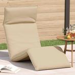 vidaXL Ligstoel inklapbaar 175x54x8,5 cm Oxford stof beige, Tuin en Terras, Verzenden, Nieuw