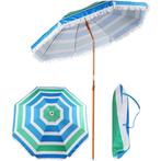 Parasol - 180 cm - strandparasol met tas - groen blauw, Jardin & Terrasse, Parasols, Ophalen of Verzenden