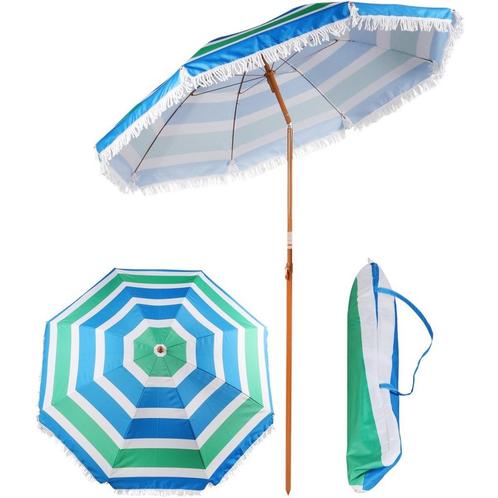 Parasol - 180 cm - strandparasol met tas - groen blauw, Jardin & Terrasse, Parasols, Enlèvement ou Envoi