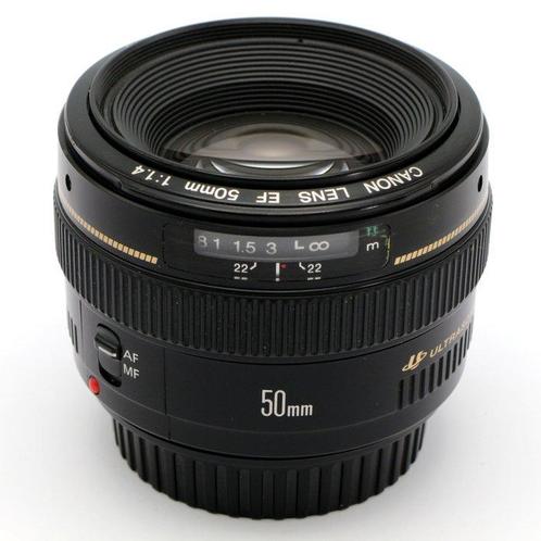 Canon EF 50mm f/1.4 USM met filter en doos - standaard lens,, Audio, Tv en Foto, Fotocamera's Digitaal