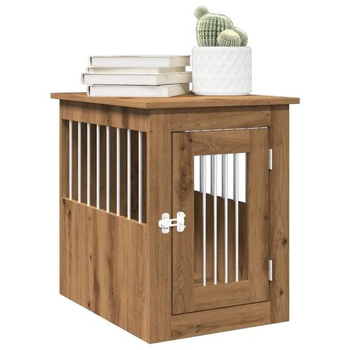 vidaXL Hondenbench 45x62x59 cm bewerkt hout artisanaal, Dieren en Toebehoren, Hondenhokken, Nieuw, Verzenden