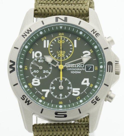 Seiko - Chronograph Military Style - Sans Prix de Réserve -, Handtassen en Accessoires, Horloges | Antiek