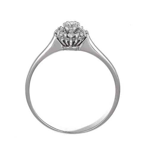 Bague - 18 carats Or blanc - 0.22ct. tw. Diamant (Naturelle), Handtassen en Accessoires, Ringen