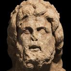 Grec antique mycénien Marbre Tête monumentale du dieu, Verzamelen