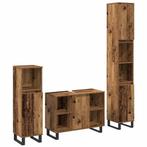 vidaXL Badkamermeubel Set 3 pcs Bruin 30 x 30 x 180 cm, Verzenden, Nieuw