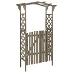 vidaXL Pergola avec portail 116x40x204 cm Gris Bois de, Jardin & Terrasse, Verzenden, Neuf