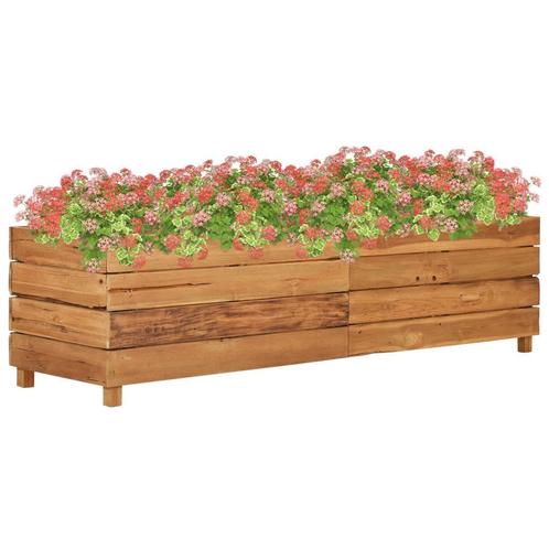 vidaXL Plantenbak verhoogd 150x40x38 cm gerecycled teakhout, Tuin en Terras, Bloempotten, Nieuw, Verzenden
