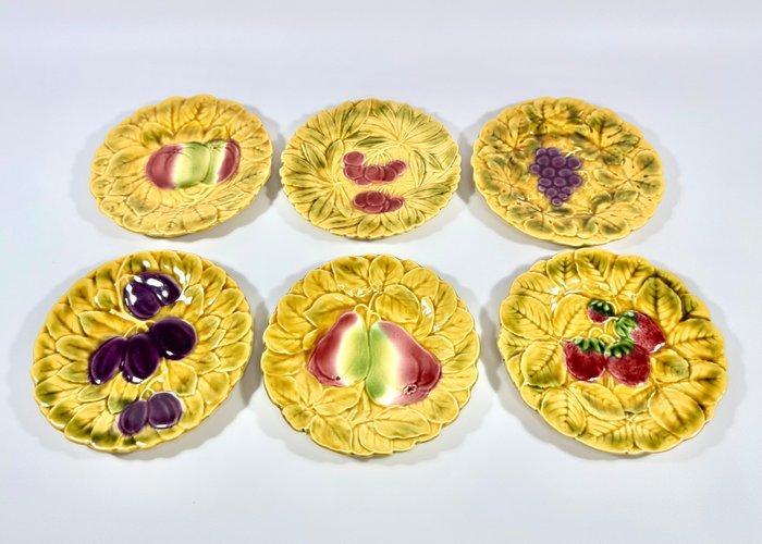 Sarreguemines - Wandbord (6) - Estilo Barbotine - Keramiek -, Antiquités & Art, Antiquités | Meubles | Tables