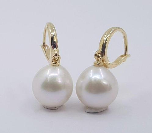 Boucles doreilles - 14 carats Or jaune - Perles Edison, Handtassen en Accessoires, Oorbellen