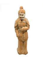Oud-Chinees Terracotta Soldaat figuur - 36 cm, Antiquités & Art