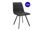 Veiling - Stoel Nora (set van 12) Stof - Antraciet - Grijs, Huis en Inrichting, Stoelen, Nieuw