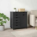 vidaXL Rollende kast Grijs 63,5 x 39 x 65,5 cm Massief, Huis en Inrichting, Kasten | Overige, Verzenden, Nieuw