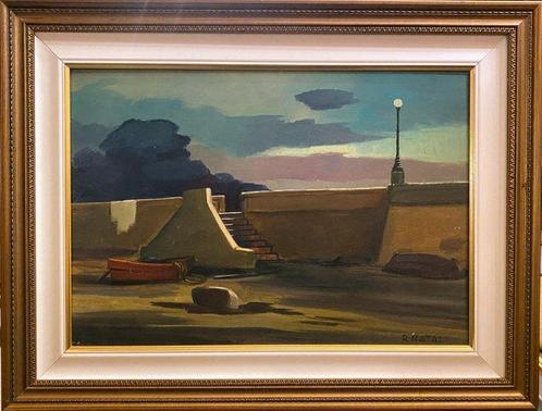 Renato Natali (1883-1979) - Molo nel porto di Livorno, Antiek en Kunst, Kunst | Schilderijen | Klassiek