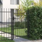 vidaXL Poort met gebogen bovenkant enkel 1x1,5 m staal zwart, Tuin en Terras, Verzenden, Nieuw