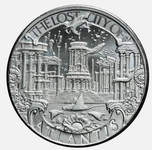 Verenigde Staten. Silver medal Mason Mint Poseidon Atlantis, Postzegels en Munten, Munten | Europa | Niet-Euromunten