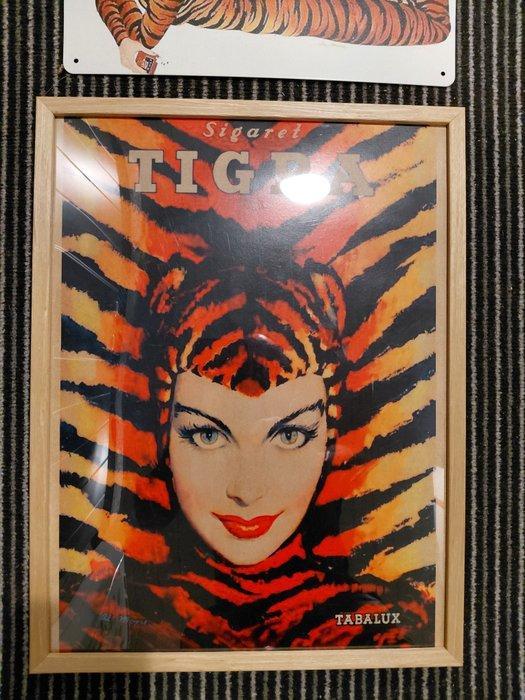 Tigra affiche - Reclamebord (2) - Papier, blik, Antiek en Kunst, Antiek | Wandborden en Tegels