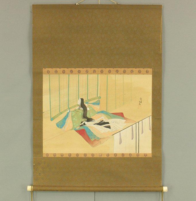Heian-Period Beautiful Woman Raise Blinds - Ito Ryugai, Antiek en Kunst, Antiek | Overige Antiek