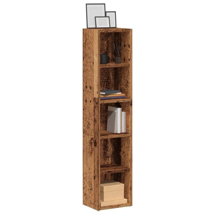 vidaXL Cd-kasten 2 st 21x16x93,5 bewerkt hout oud, Huis en Inrichting, Woonaccessoires | Cd- en Dvd-rekken, Nieuw, Verzenden